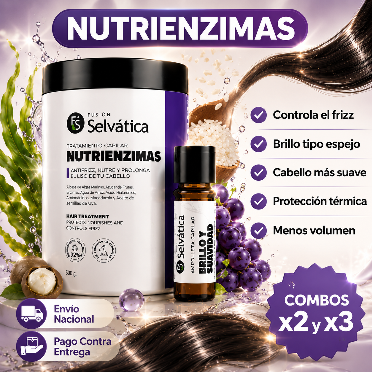 🌿Nutrenzimas🌿 Di Adiós al Frizzy Devuelve  el Brillo a tu Cabello